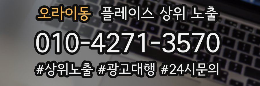 오라이동 플레이스 상위 노출