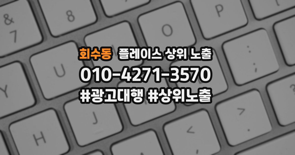 회수동 플레이스 상위 노출