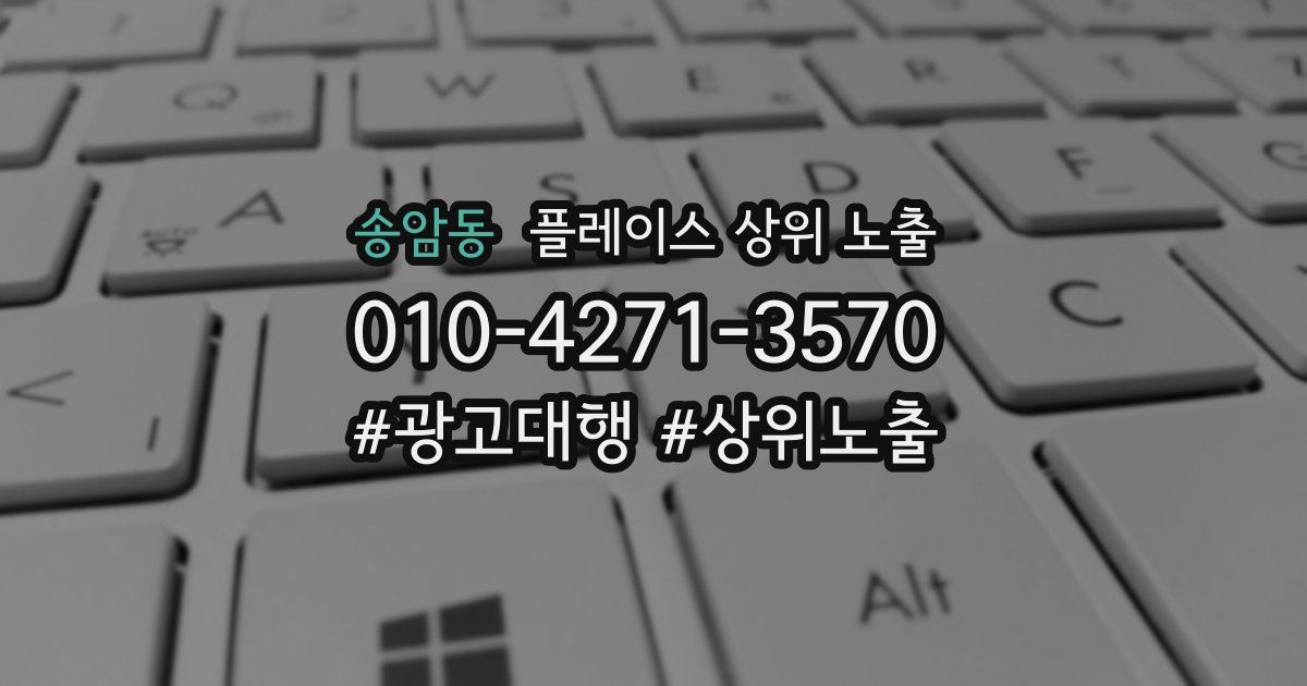 송암동 플레이스 상위 노출