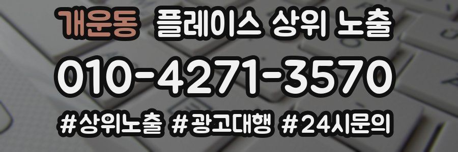 개운동 플레이스 상위 노출