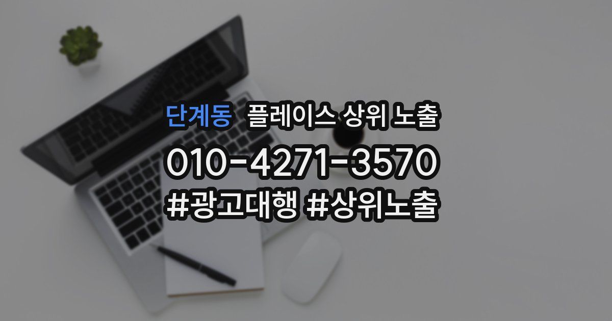 단계동 플레이스 상위 노출
