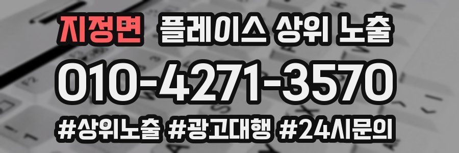 지정면 플레이스 상위 노출