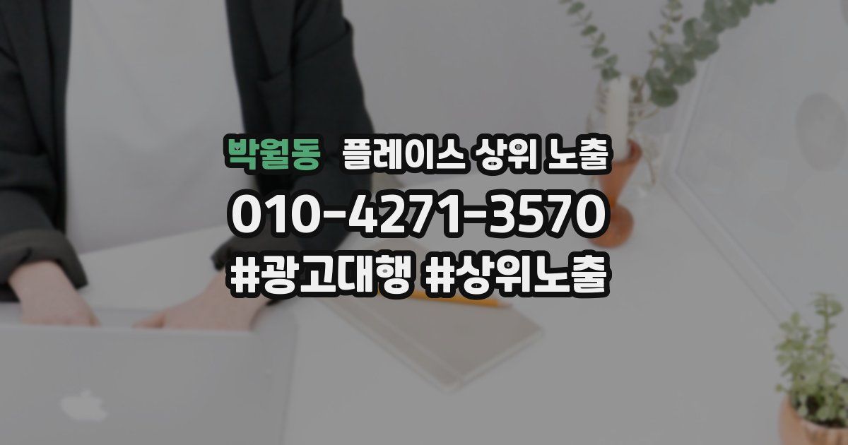 박월동 플레이스 상위 노출