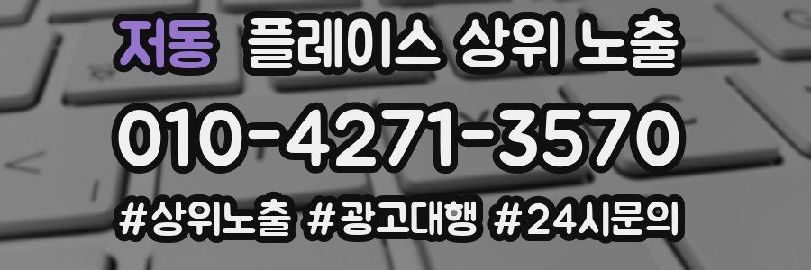 저동 플레이스 상위 노출
