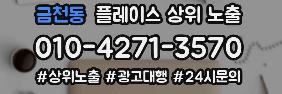금천동 플레이스 상위 노출