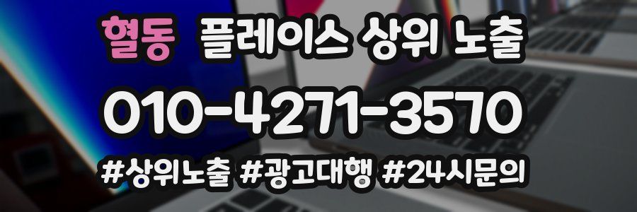 혈동 플레이스 상위 노출