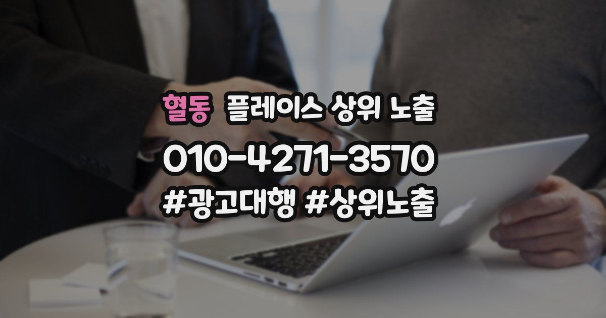 혈동 플레이스 상위 노출