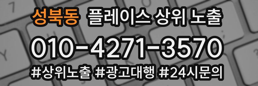 성북동 플레이스 상위 노출