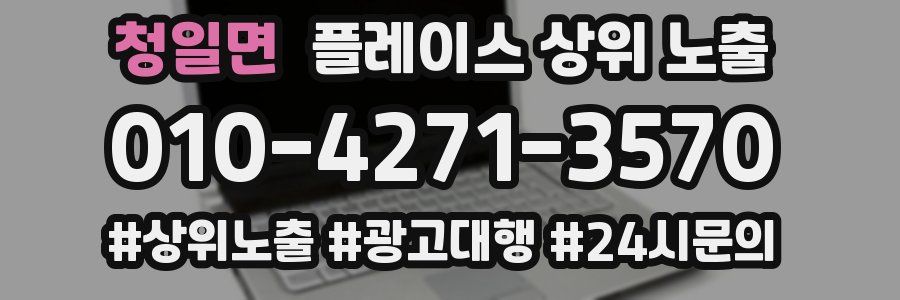 청일면 플레이스 상위 노출