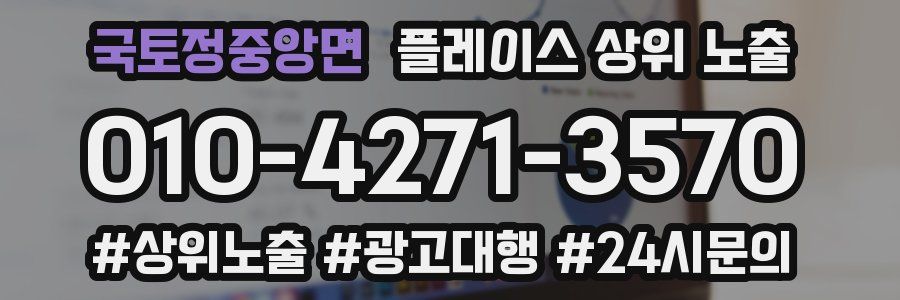 국토정중앙면 플레이스 상위 노출