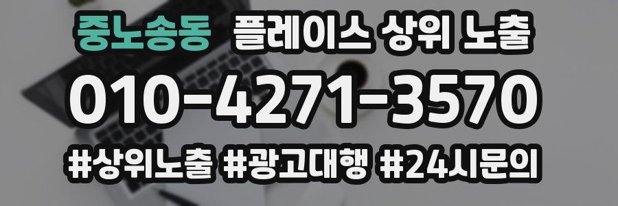 중노송동 플레이스 상위 노출
