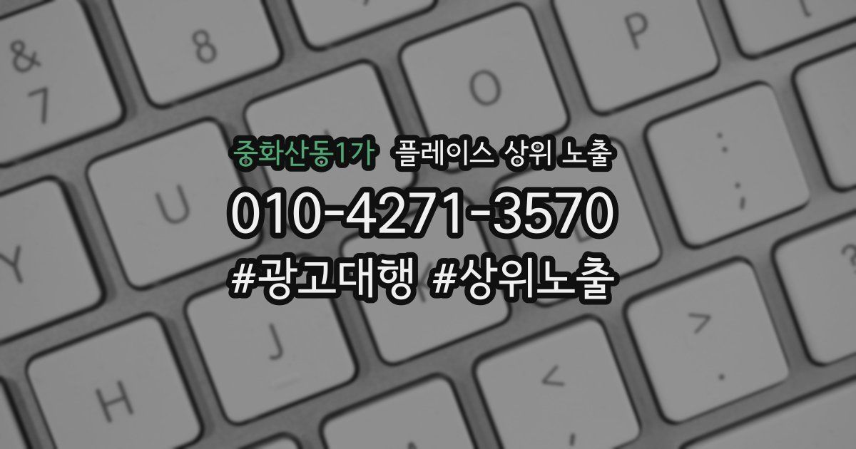 중화산동1가 플레이스 상위 노출