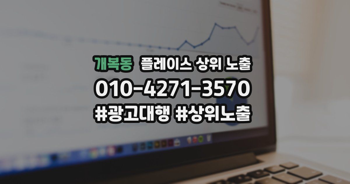 개복동 플레이스 상위 노출
