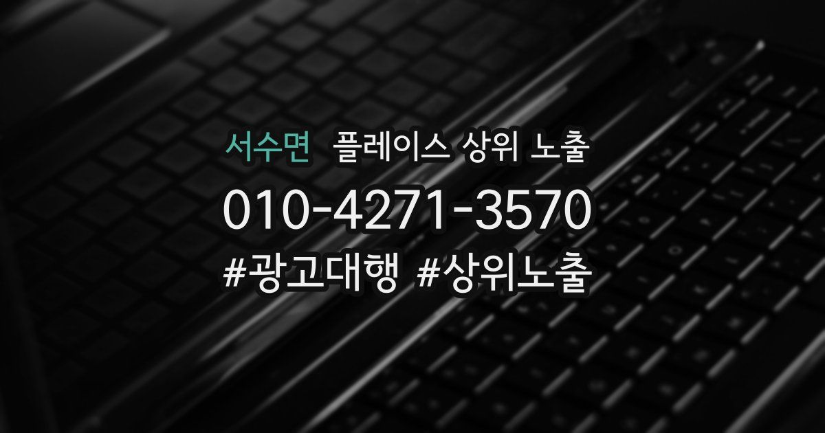 서수면 플레이스 상위 노출