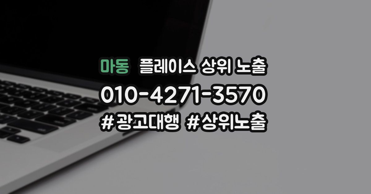 마동 플레이스 상위 노출
