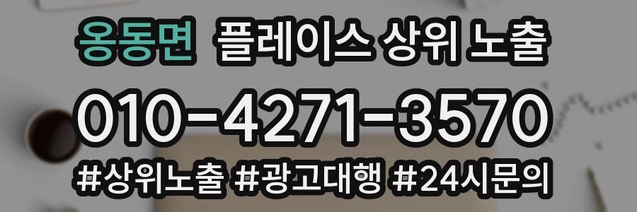옹동면 플레이스 상위 노출