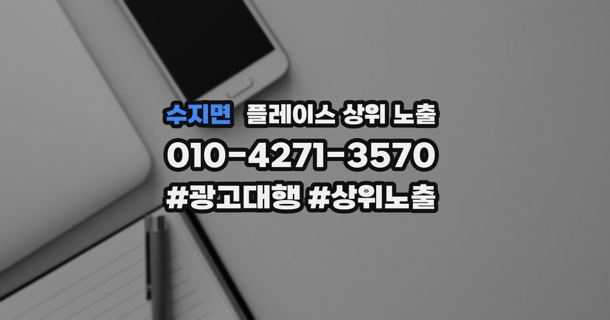 수지면 플레이스 상위 노출