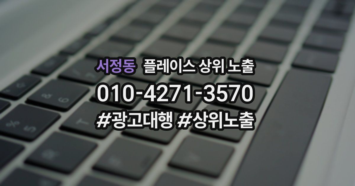 서정동 플레이스 상위 노출