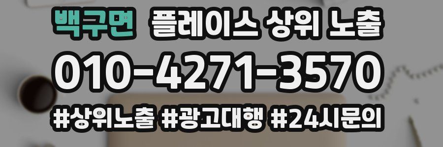 백구면 플레이스 상위 노출