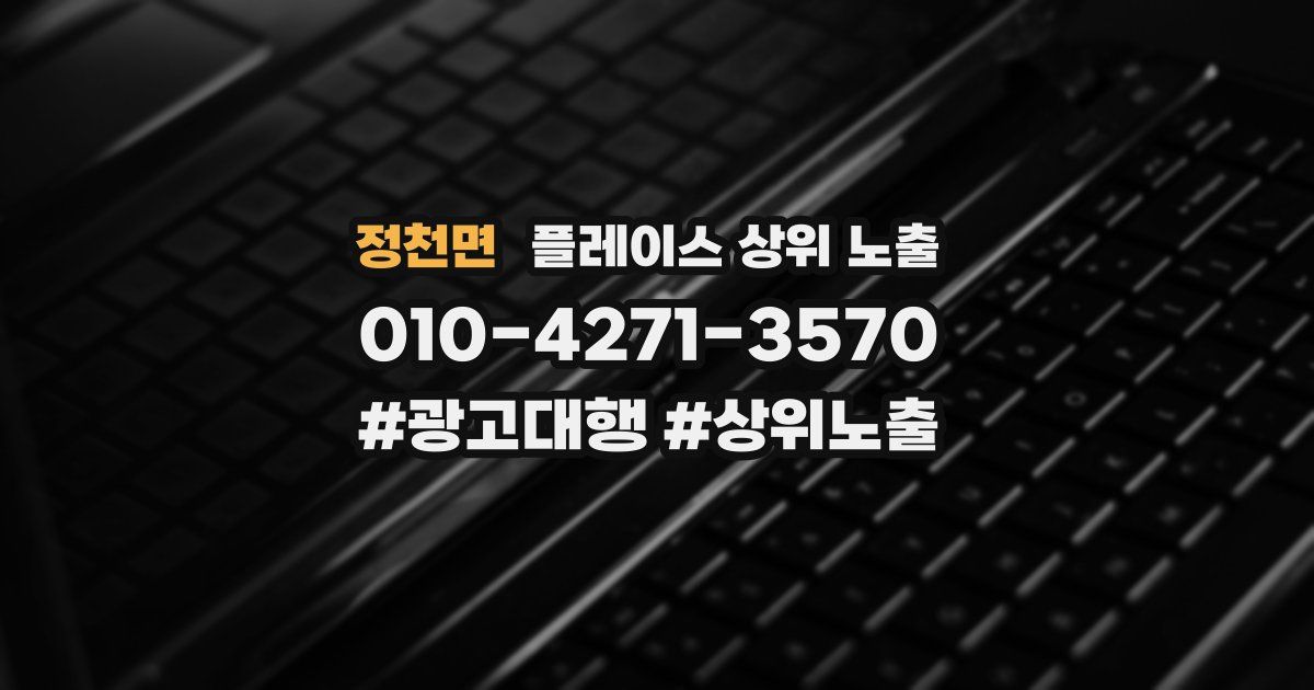정천면 플레이스 상위 노출