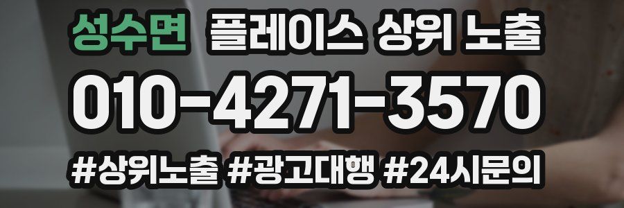 성수면 플레이스 상위 노출