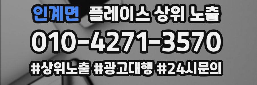 인계면 플레이스 상위 노출