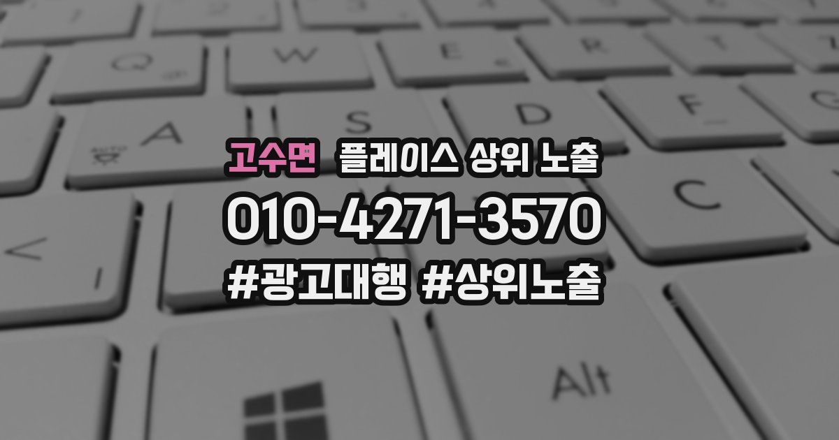 고수면 플레이스 상위 노출