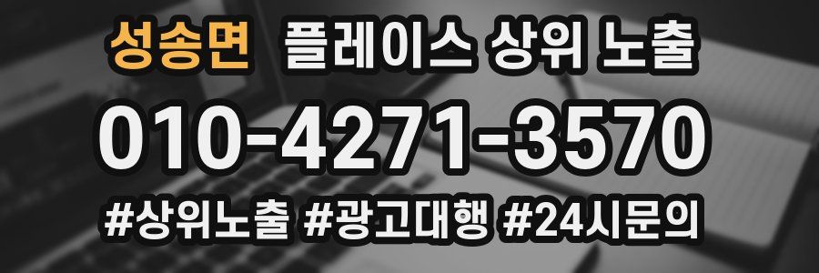 성송면 플레이스 상위 노출