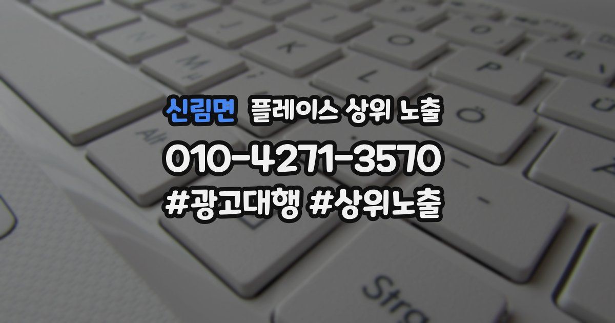 신림면 플레이스 상위 노출