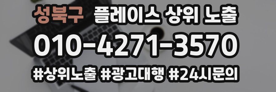 성북구 플레이스 상위 노출