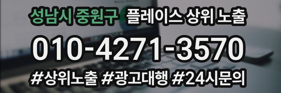 성남시 중원구 플레이스 상위 노출
