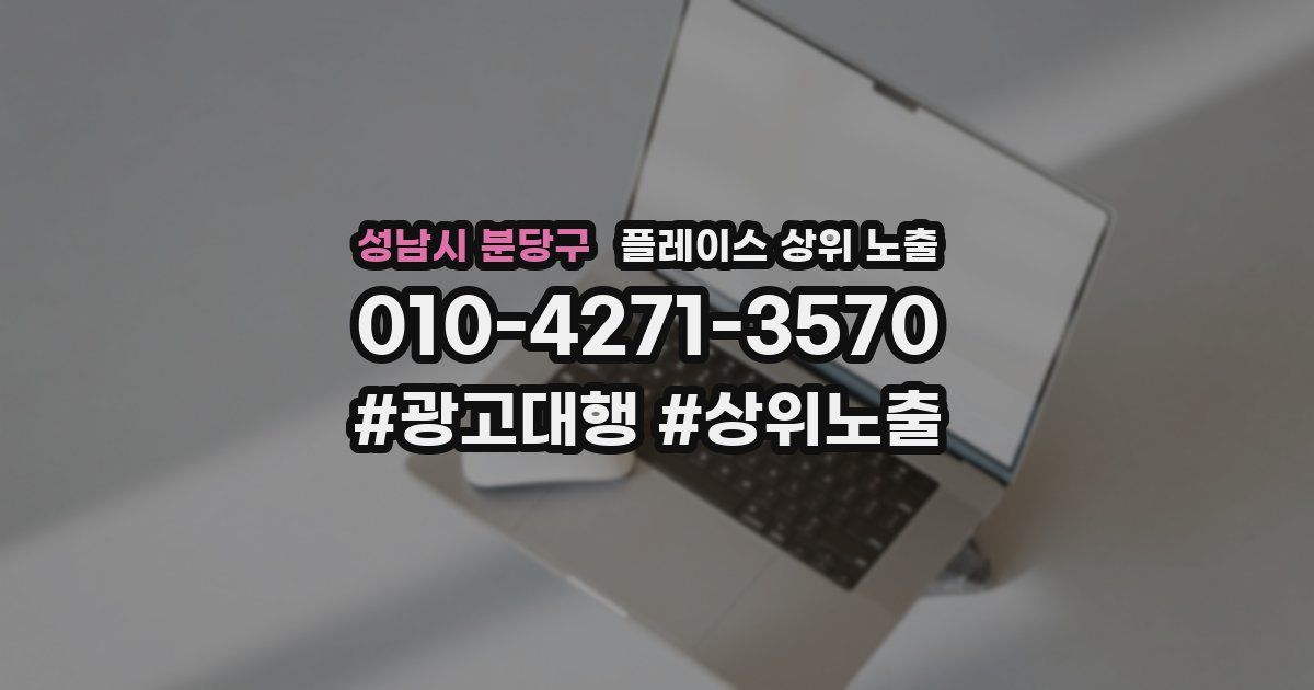 성남시 분당구 플레이스 상위 노출