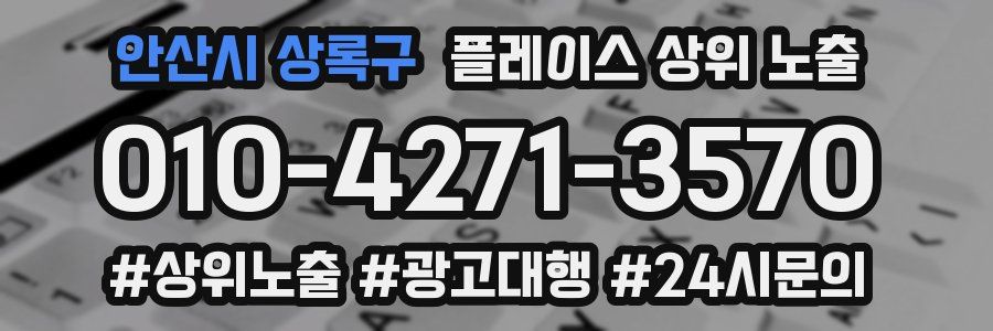 안산시 상록구 플레이스 상위 노출