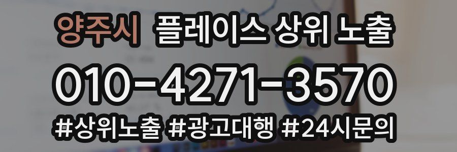 양주시 플레이스 상위 노출