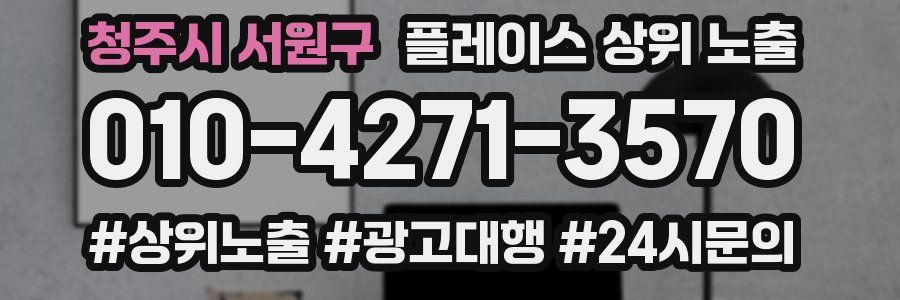 청주시 서원구 플레이스 상위 노출