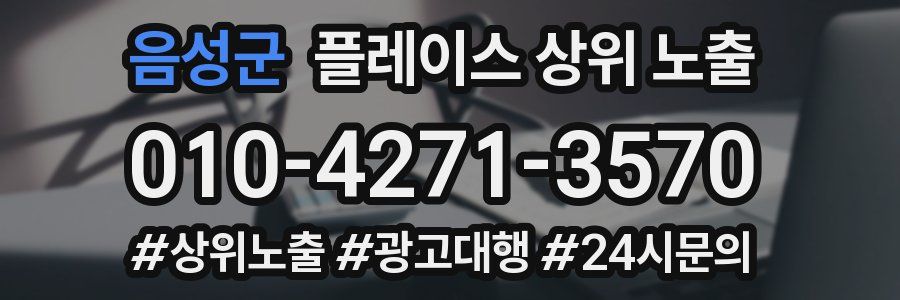 음성군 플레이스 상위 노출
