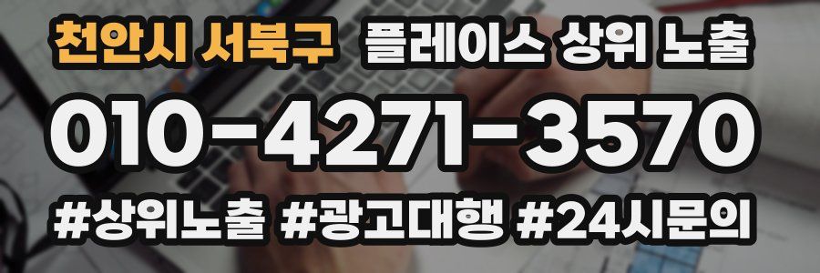 천안시 서북구 플레이스 상위 노출