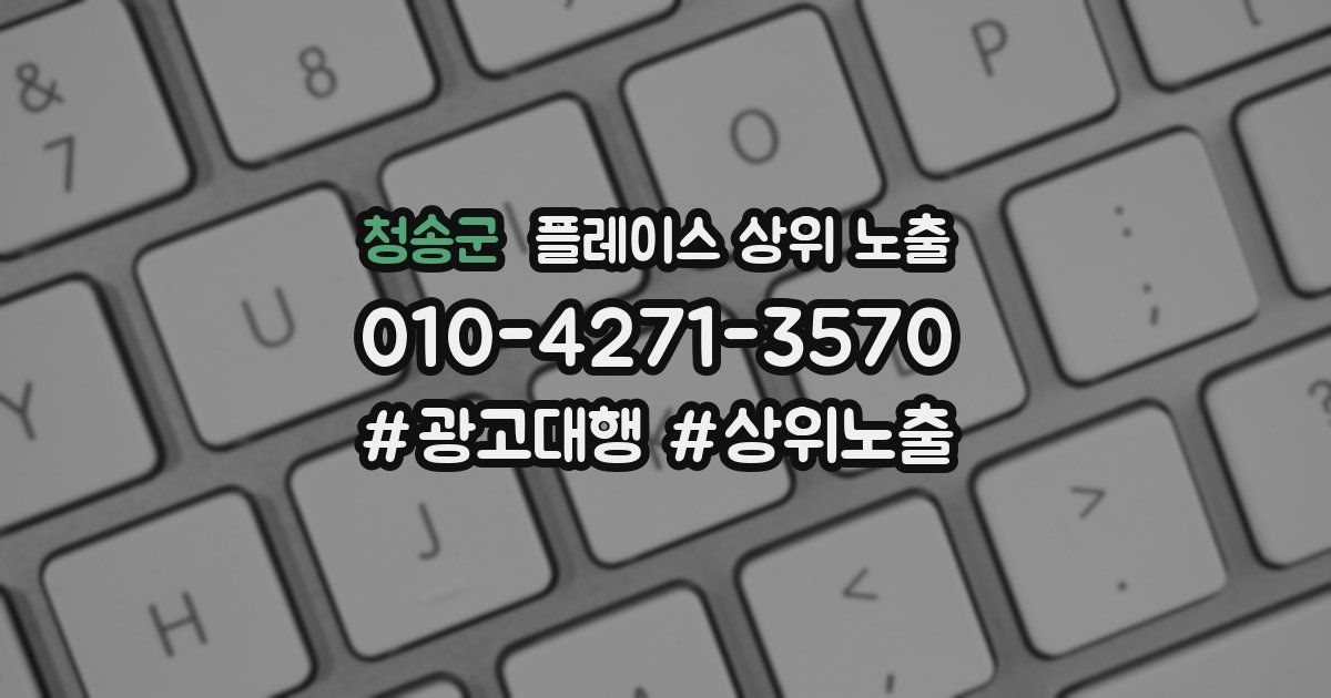 청송군 플레이스 상위 노출