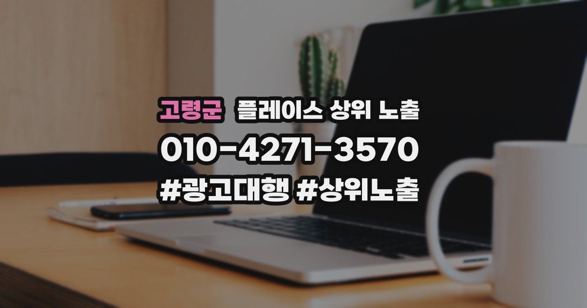 고령군 플레이스 상위 노출