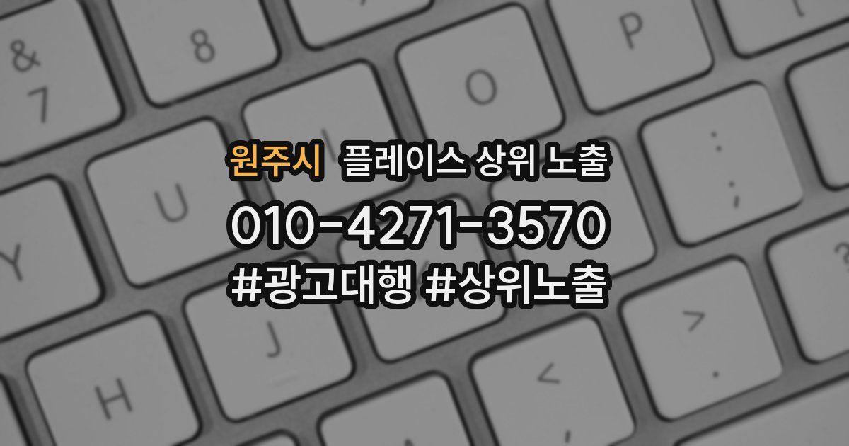 원주시 플레이스 상위 노출