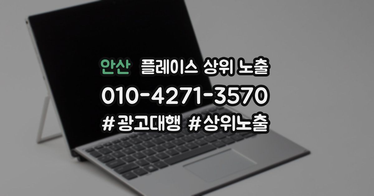 안산 플레이스 상위 노출