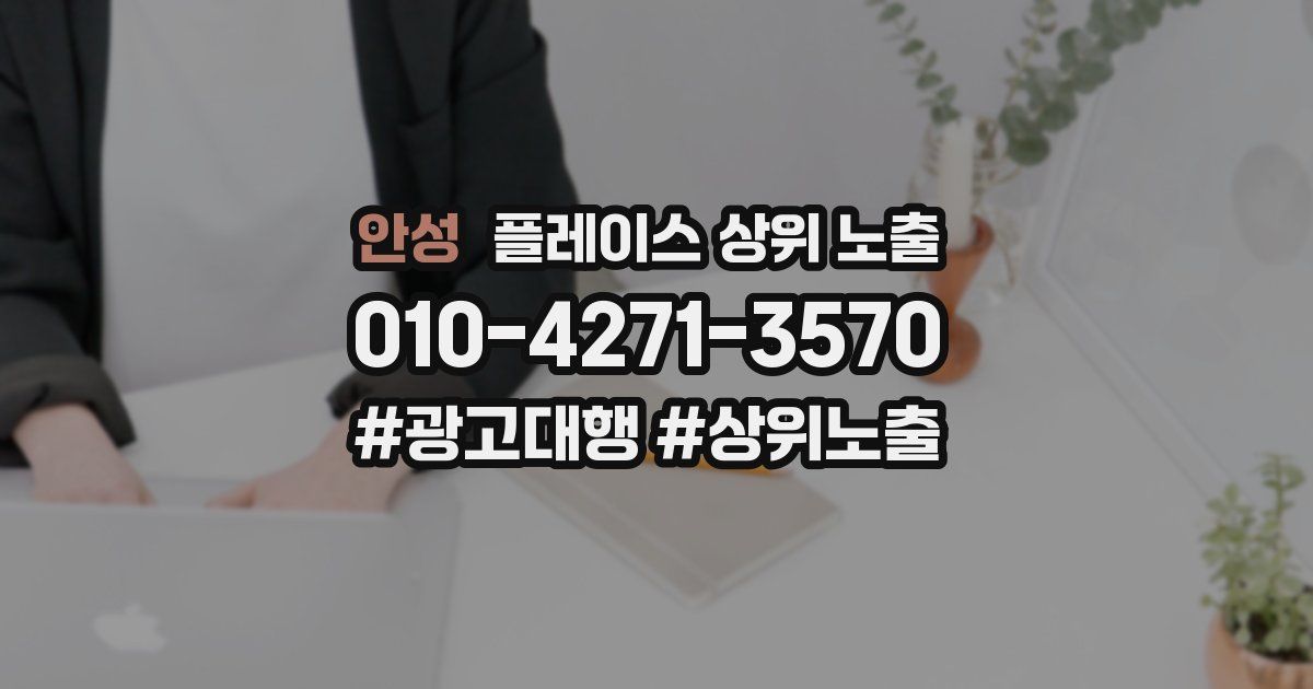 안성 플레이스 상위 노출