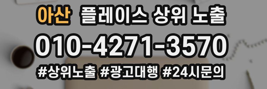 아산 플레이스 상위 노출