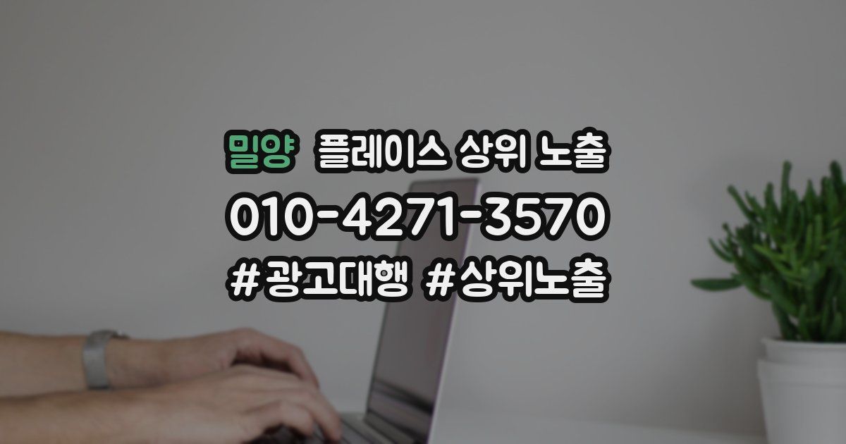밀양 플레이스 상위 노출