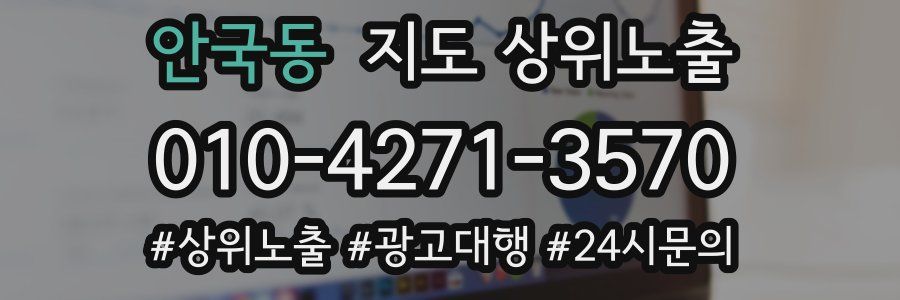 안국동 지도 상위 노출