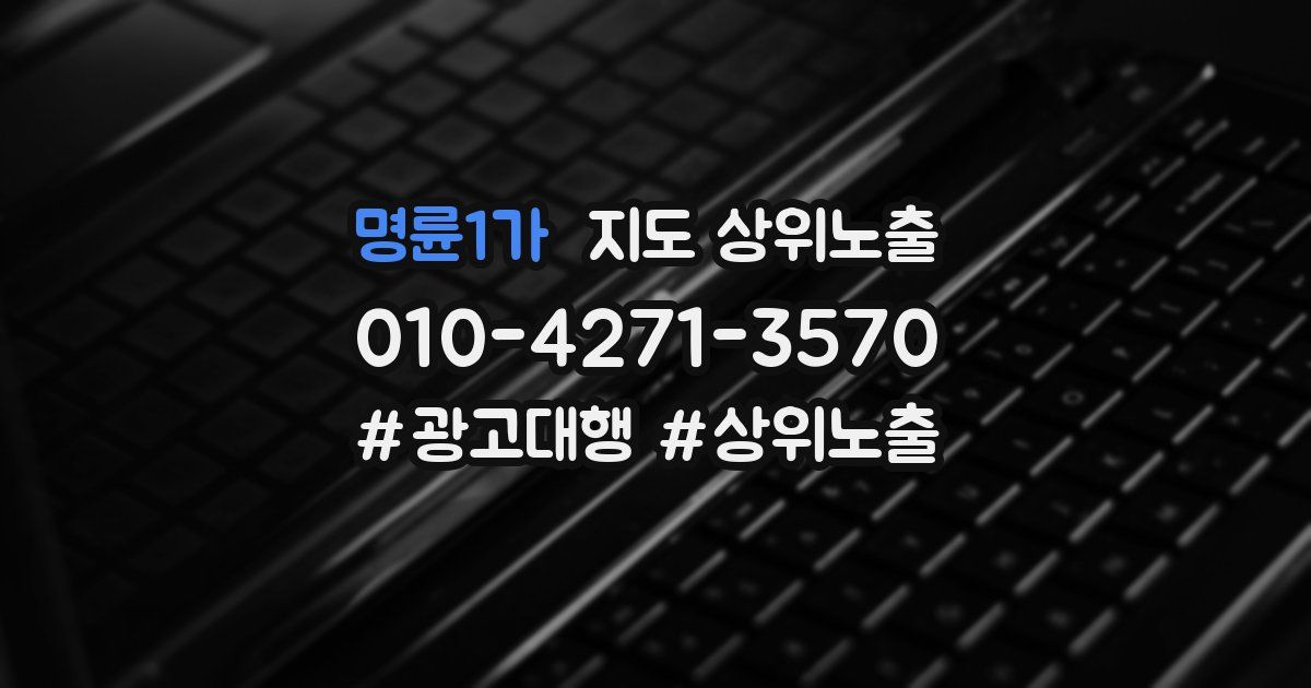 명륜1가 지도 상위 노출