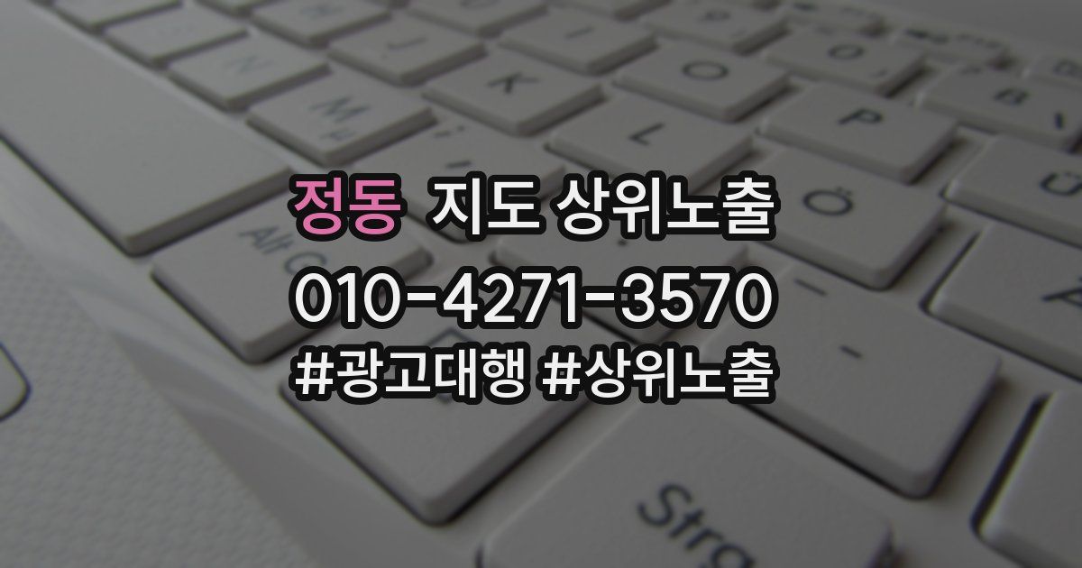 정동 지도 상위 노출