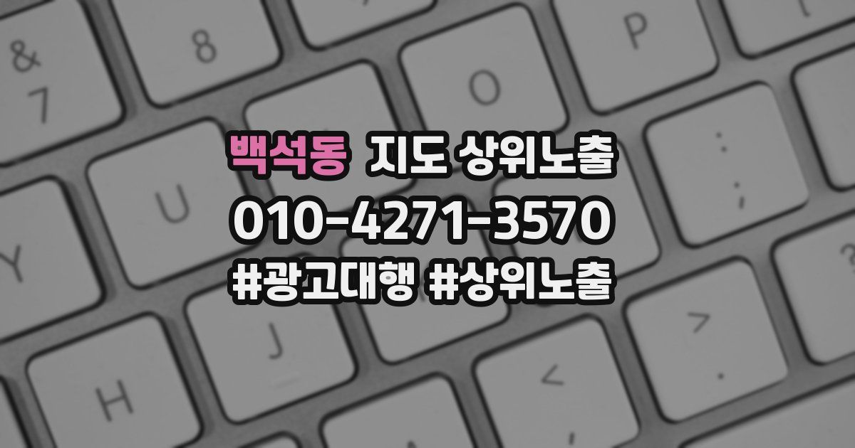 백석동 지도 상위 노출