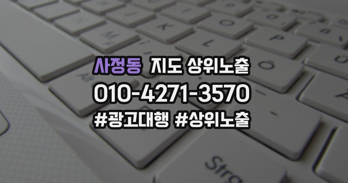 사정동 지도 상위 노출
