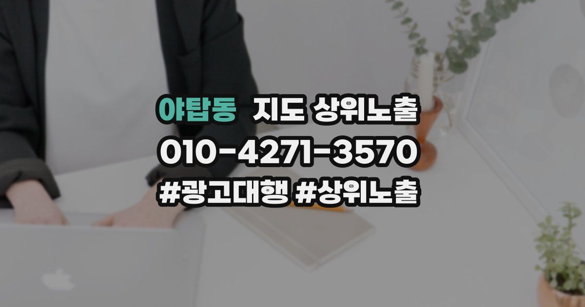야탑동 지도 상위 노출